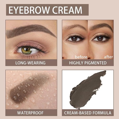 Eyebrow Pomade - Waterproof Brow Pomade for Long-lasting Results,Smudge Proof and Sweat Resistant Formula,Natural Eyebrow Makeup for All Skin Types and Tones (207#Taupe)