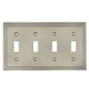 Cosmas 25045-SN Satin Nickel Quadruple Toggle Switchplate Wall Switch Plate Cover