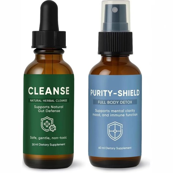 XGZcosmetics Wellvia Gut Cleanse, Purity Shield, Gut and Colon Support, Non-GMO for Women & Men, Black Walnut Hull, Wormwood, Ginger - 2 PCS