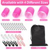 shynek Hair Rollers 48 Pcs Set, 24Pcs Hair Rollers 4 Sizes and 24 Pcs Hair Clips for Long Medium Short Hair (Pink)