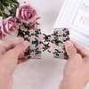 LALAFINA 3pcs Hair Combs Double Side Combs Clip Double Row Hair Comb Beaded Pink Flower Shape Headband