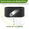 Jecery 10 Pieces Youth Lace Bands Soccer Cleat Lace Protector Cleat Covers Elastic Shoe Laces Rubber Shoe Covers (Black)