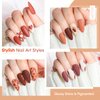 Gellen Coffee Gel Nail Polish, 6 Colors Solid Gel Polish Kit Brown Milky White Beige Colors, Trendy Warm Nail Gel Polish Set Home Salon DIY Manicure Kit