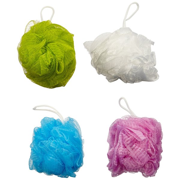 Daylee Naturals Mesh Bath Pouf Sponge 4 Pack