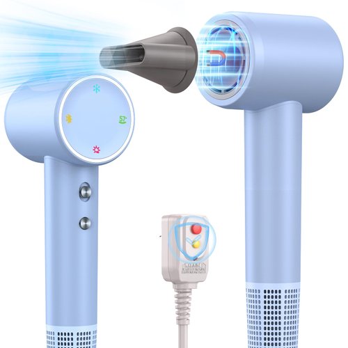 Hair Dryer, Professional Ionic Blow Dryer for Women, 1600W 110,000RPM Hairdryer(4 Temps & 3 Speeds)