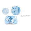 LASSUM 2 Pcs Soft Caroset Fleece Hairlace Headband, Bowknot Elastic Hair Band Hairlace for Washing Face Shower Spa Makeup,Pink+Blue