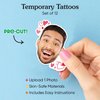Big Dot of Happiness Custom Photo Pink and Red Hearts - Bachelorette Party Favors - Fun Face Temporary Tattoos - Set of 12