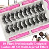 7C SevenCrown Magnetic Eyelashes with Eyeliner Kit, Fluffy Mink Lashes Cat-Eye Look 18-21MM Wispy Long 8D Luxury Volume Fake Eyelash 10 Pairs Cruelty-Free&Vegan
