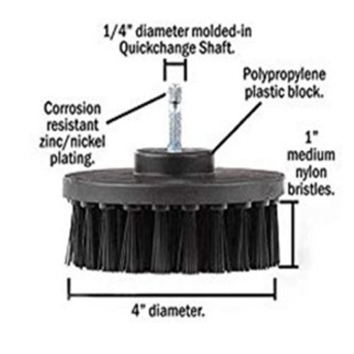 DIAMOND MAGIC Combo Pack - 20oz Hard Water Spot and Stain Remover Includes 4-pc. Drill Brush Set Commercial Cleaner Stainless Steel, Glass, Porcelain, Multi-surface, Real Diamonds