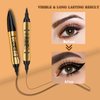 Wugbc Eyebrow Pencil, Waterproof 4 Tip Eyebrow Pen Ultra-Precise Eyeliner 2-in-1, Eye Brow Microblading Pen with Dual-ended Eyebrow Brush, Natural Looking Eyebrows Makeup for Women- Dark Brown, Black