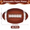 QZYL 50 PCS Football Plates, Football Party Plates, Football Shaped Disposable Paper Plates, Super Bowl 2024 Party Plates, Football Party Supplies for Football Decorations Sports Birthday Decoration