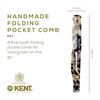 Kent 20T TW Handmade Folding Pocket Comb for Men, Fine Tooth Hair Comb Straightener for Everyday Grooming Styling Hair, Beard or Mustache, Use Dry or with Balms, Saw Cut Hand Polished, Made in England