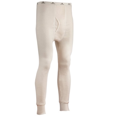 Indera Expedition Weight Cotton Raschel Knit Long Johns Thermal Underwear for Men, Natural, Medium