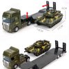 ZUKULIFE Military Vehicles and Army Battle Site Toys Flatbed Truck with Tank, Gift for 3 4 5 6 Year Olds Boys Kid Toddler Child