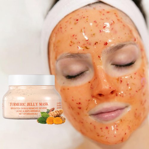 GUOYAOLIFU Jelly Masks Powder for Facials Professional,Hydrating Gel Powder For Facial Mask,Jelly Mask Peel-Off Face Mask for Women,Moisturizing Jelly Mask for Face Skincare,8.8 Oz（Turmeric）