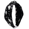 FULANSI Halloween Headband Black Knotted Headbands for Women Cute Halloween Hair Accessories Ghost Spider Hair Band Stretchy Elastic Wide Hair Hoop Party Supplies Decoration