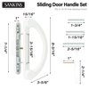 SANKINS Sliding Patio Door Handle Pull Set, White Diecast Non-Keyed Gate Handle Set for Mortise Lock Style Glass Door, Replacement Handle for Sliding Glass Door Fits 3-15/16” Hole Spacing