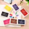 JZTang 6 Pcs Craft Ink Pad, Washable Ink Pads for Kids Multicolor Ink Pads for Rubber Stamps, Paper, Scrapbooking, Wood Fabric, 6 Unique Darken Colors