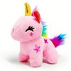 Light Pink Unicorn Stuffed Animals, Kawaii Plushies for Girls and Boys, Soft Unicorn Mini Plush Toys Key Chains, Fun and Cuddly Plush Toy for Kids, Small and Cute Stuffed Animal for Birthday Gifts