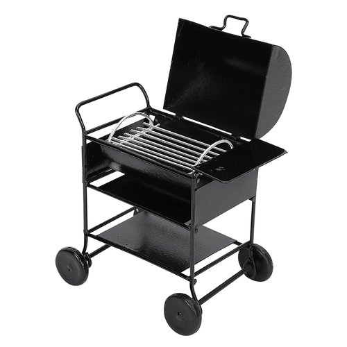 Mininature BBQ Rack, 1:12 Scale Doll House Barbecue Grill Dollhouse Handcart Kitchen Simulation Ornament Sportinggoods Doll Accessories