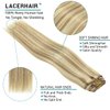 Lacer Hair Real Hair Extensions Clip In Human Hair Soft Virgin Hair For Women Light Brown Highlighted Platinum Blonde Color Thick Full Head Hair Extensions 120g 7 Pieces 18 Inch