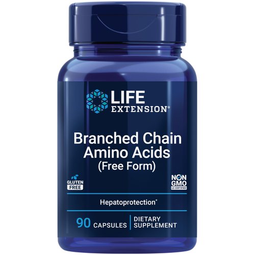Life Extension Branched Chain Amino Acids (BCAAs), leucine, isoleucine, valine, Promotes Muscle Recovery After Exercise, Gluten-Free, Non-GMO, 90 Capsules