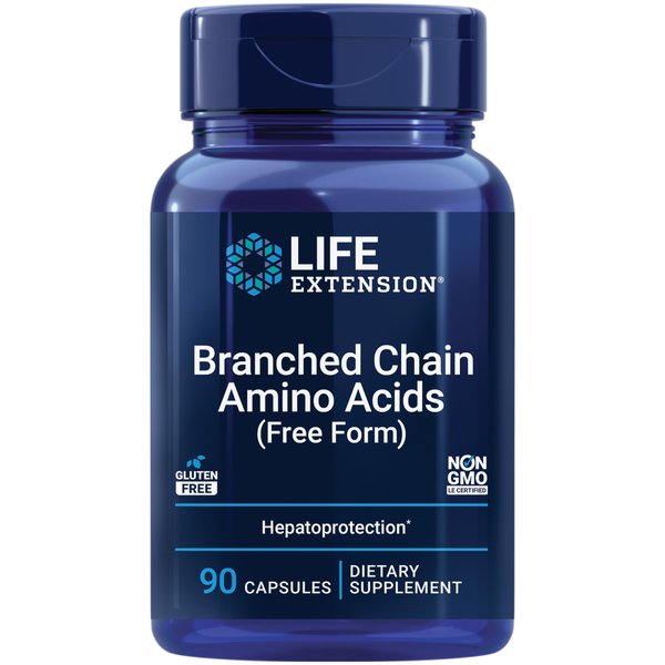Life Extension Branched Chain Amino Acids (BCAAs), leucine, isoleucine, valine, Promotes Muscle Recovery After Exercise, Gluten-Free, Non-GMO, 90 Capsules