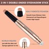 2 in 1 Cream Eyeshadow Stick, Shimmer Smooth Eyeshadow Pencil, Hypoallergenic Waterproof Long Lasting Eye Shadow Highlighter Stick Create High-Impact Multi-Dimensional Eyes Look(Champagne Shimmer #04)