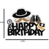 Secret Agent Spy Cake Toppers Detective Birthday Decoration with Secret Agent Fingerprint Footprint Telescope for Secret Agent Spy Detective Themed Birthday Party