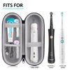 Electric Toothbrush Travel Case, Oral B Hard Storage Bag with 6pcs Toothbrush Cover Caps, Fits for Oral-B/Oral-B Pro/Philips Sonicare Electric Toothbrush