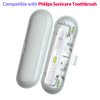 Toothbrush Travel Case Compatible with Philips Sonicare Electric Toothbrush & 6Pcs Reusable Toothbrush Head Covers Compatible with Philips Sonicare Toothbrush Heads (White)