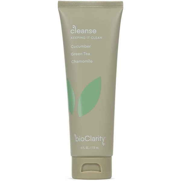 BioClarity Face Cleanser | 100% Vegan, Gentle Wash with Cucumber, Green Tea, and Chamomile, for Sensitive Oily Skin. Natural Ingredients (4 Fl Oz)