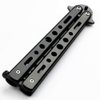 AIFUSI Butterfly Knife Trainer Practice Steel Metal Folding Knife Training Knife Unsharpened Blade (Black)