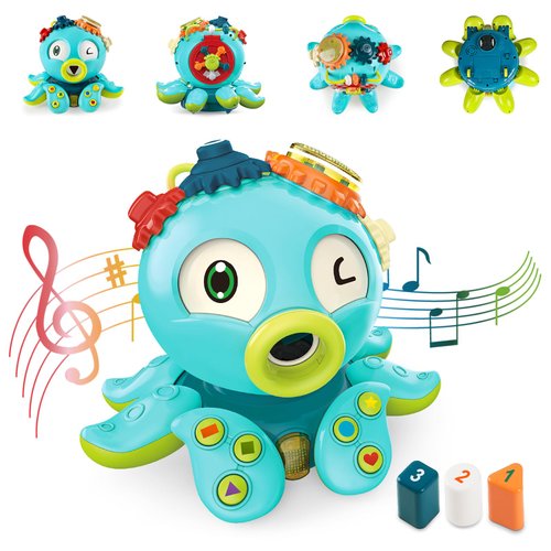 Toys for 1+ Year Old Boys & Girls - First Birthday Gifts for Boys, Musical & Lights Octopus Toy for Year Old, Montessori Learning Toys for Toddlers, Birthday, for Kids