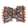 Lovef Flower Multifunction Easy Magic Hair Comb Stretchy Beaded Hair Comb in Small Beads Hairpin Plate Hair (Coffee)