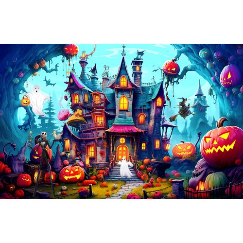 1000 Pieces Puzzle for Adults, Halloween Puzzle, Horror Haunted House Puzzle Pieces,Holiday Party Gifts Puzzles (Halloween -1, 1000)