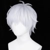 Wiggy Mermaid Silver Violet Wig for Satoru Gojo Cosplay, Mens Short Fluffy Spiky Hair Wig for Anime Cosplay Halloween Costume