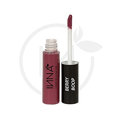 Inna Cosmetics & Nature - 100% Natural Lip Gloss, Organic, Vegan, Gluten Free, Cruelty Free, non GMO, with Coconut Oil & Shea Butter, Made in the USA, 0.18 oz (Ti Amo) (BERRY BOOP)