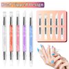 5 Pcs Nail Art Sculpture Pen Dual Tipped Silicone Nail Tools Nail Art Acrylic Pen Silicone Brushes for Resin Nail Art Tools for Design Nail Foil Carving Drawing Effect Shaping