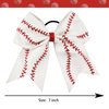 Leather Baseball Hair Bows 7 inch,Baseball Cheer Hair Bows for Girls,Elastics Hair Ties Bands Ponytail Holder Ribbon Accessories,Sports Baseball Gifts for Girls,Baseball Hair Accessories for Girls