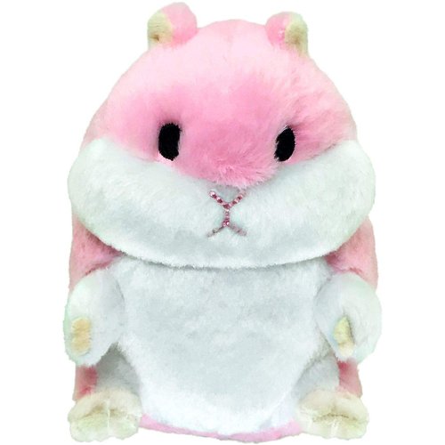 Petsport Big Fat Hamster Plush Dog Toy with Squeaker, 5 Inch, Pink, for Small Dogs