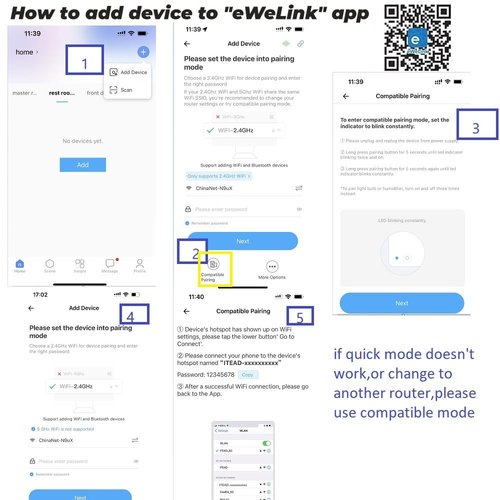 MHCOZY WiFi Smart Switch Relay Module for Home Automation,Add WIFI to access control garage door,eWelink app Remote Dry Contact,Works with Alexa,Google assistant (5-32V 4CH)