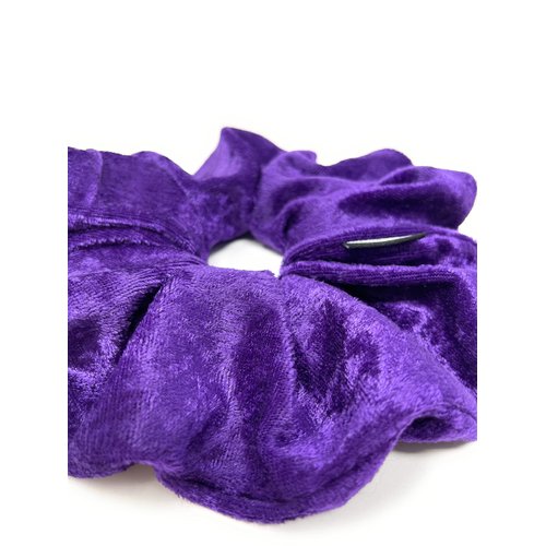 XL Jumbo Velvet Scrunchie For Hair, Scrunchy for Women Girls, Durable Elastic Band Ties to Hold Thick, Straight, Curly Hair - Breakage, Frizz Prevention (Purple)