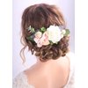 Kercisbeauty Pink and White Cute Hair Comb for Prom Girl, Wedding Brides, Bridesmaids, Floral Headpiece, Flower Headband Handmade Soft Headband, Plastic, Black, One Size