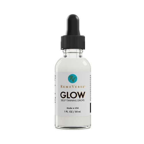 RemeVerse Glow Self-Tanning Drops with Aloe: Sunless Tanner for a Sun-Kissed Glow. Control Your Results by Adding Drops to Your Own Moisturizer, for Face & Body - Buildable Color 1FL Oz