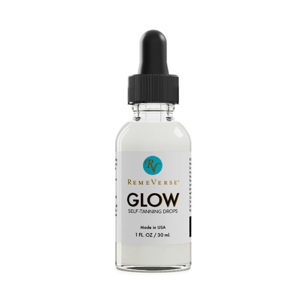 RemeVerse Glow Self-Tanning Drops with Aloe: Sunless Tanner for a Sun-Kissed Glow. Control Your Results by Adding Drops to Your Own Moisturizer, for Face & Body - Buildable Color 1FL Oz
