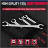 SEDY 4-Piece Flare Nut Wrench Set, Offset End Spanner Metric 9 10 11 12 13 14 15 17mm, CR-V Steel Storage Pouch Repair and Remove Nuts on Fuel Tube Hose Transmission Line
