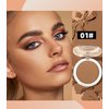 Erinde Bronzer Pressed Powder, Matte Bronzer Face Powder Natural Contour Makeup, Lightweight, Blends Easily, Longwear, Facial Compact Bronzing Powder for Contouring and Sun Kissed Makeup Finish, 01