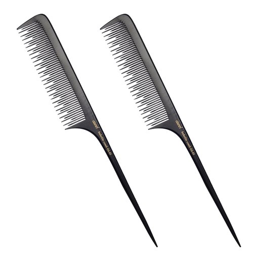 PERFEHAIR Teasing Comb for Fine Hair-Pack of 2, Anti-static Bakelite Tease Rat Tail Combs Tool for Back Combing, Parting, Root Teasing, Adding Volume