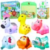 Light Up Bath Toys for Toddlers Kids Baby Boys Girls, No Hole Bath Toys with Bath Book & Organizer, Glow Bath Time Toys for Bathrooms Pool, Animals Bathtub Toys Gift for Toddlers Kids Baby Infants